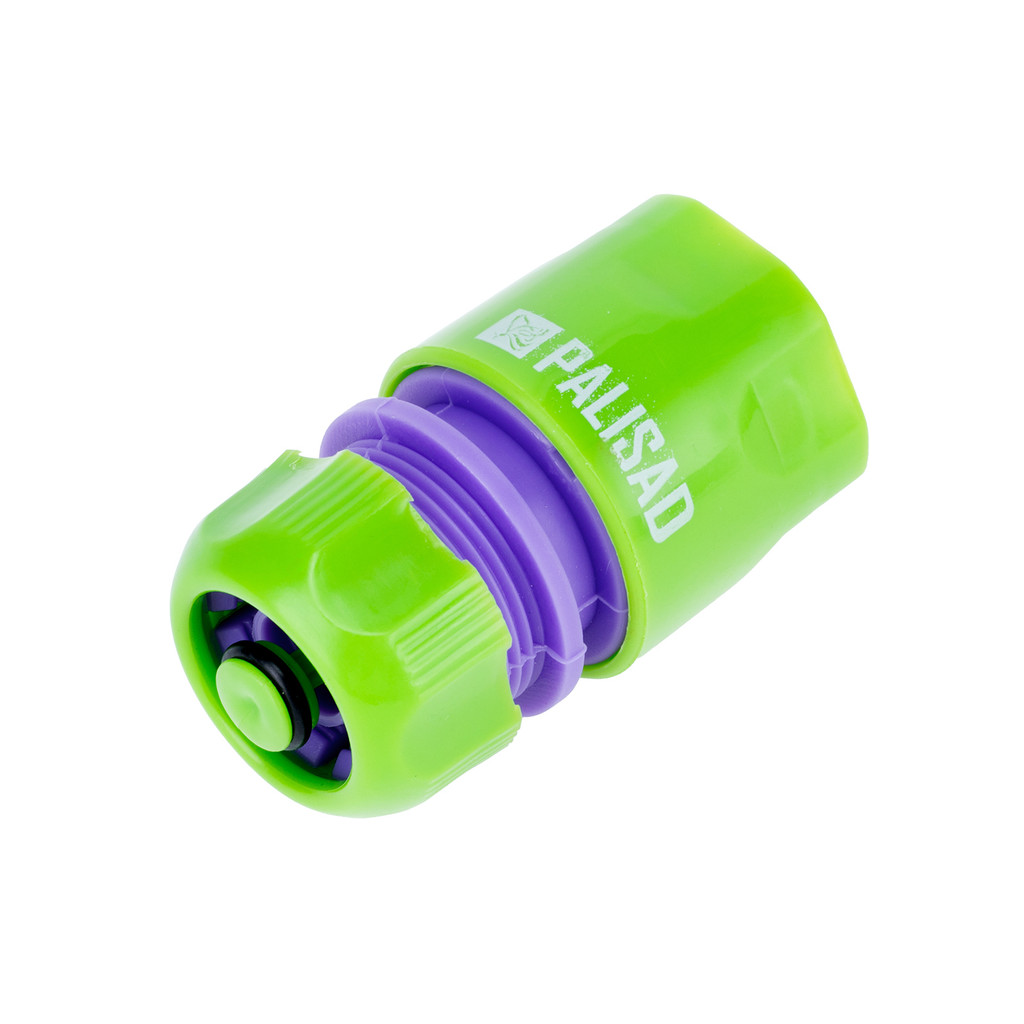 ENGATE RAPIDO PARA MANGUEIRA 1/2POL., COM BLOQUEADOR DE PASSAGEM, EM PLASTICO, 1PC // PALISAD