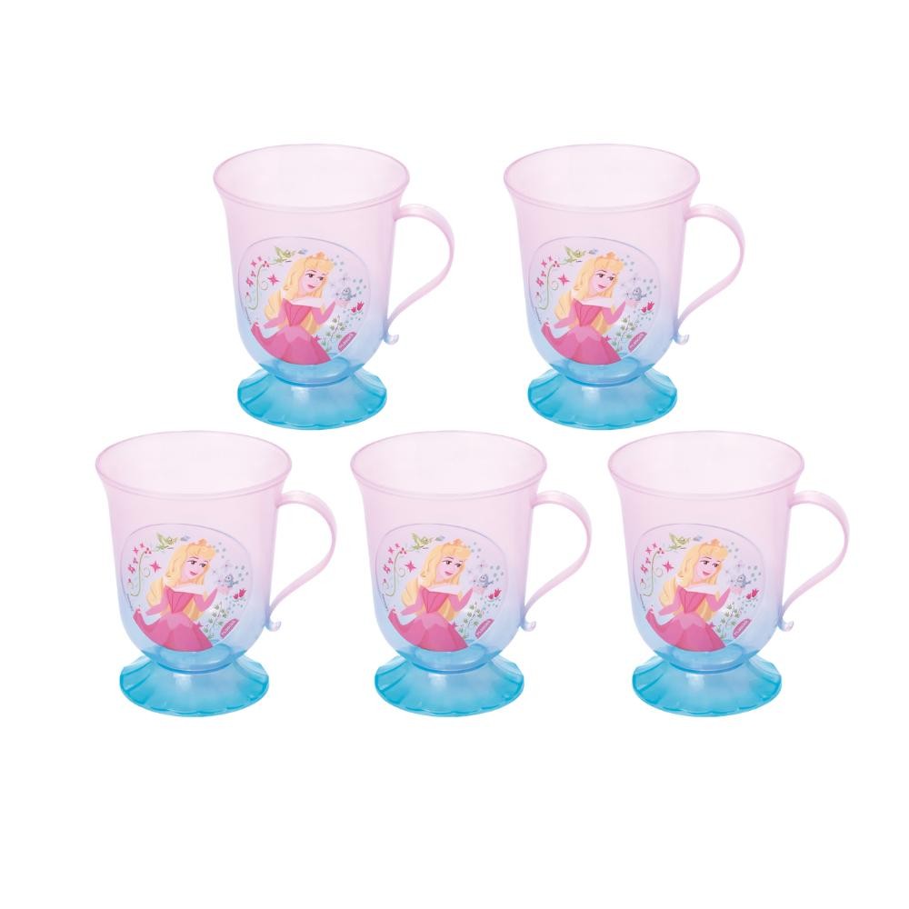 Kit 5 Xícaras Chá das Princesas Brunch  Aurora Bela Adormecida Lembrancinha Presente Colecionável Disney Plasútil em Oferta na Shopee