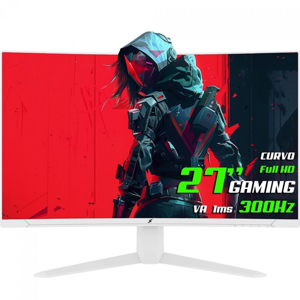 Monitor Gamer SuperFrame UltraX, 27", Curvo, FHD, VA, 1ms, 300Hz, Branco, SFUCW-27300-FHD em Oferta na Shopee