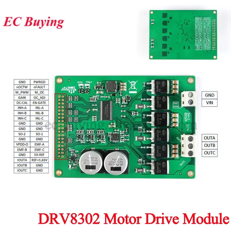 DRV8302 Módulo De Acionamento Do Motor Alta Potência BLDC Sem Escova PMSM Drive ST FOC Placa Amplificadora Controle Veto