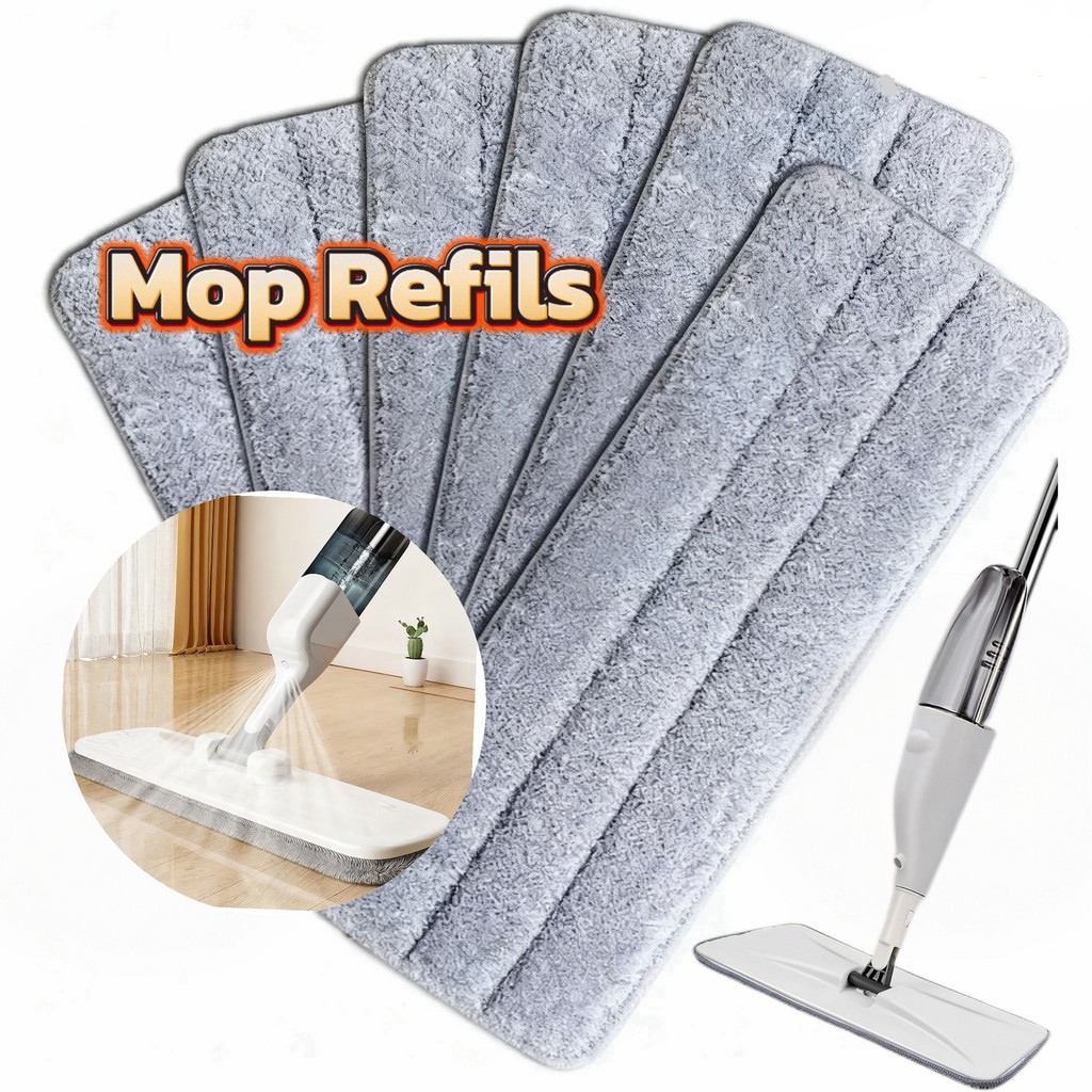 Kit 3/4/5 Refil Mop Spray Premium Esfregão Rodo Limpa Fácil Borrifador | Refil de Microfibra