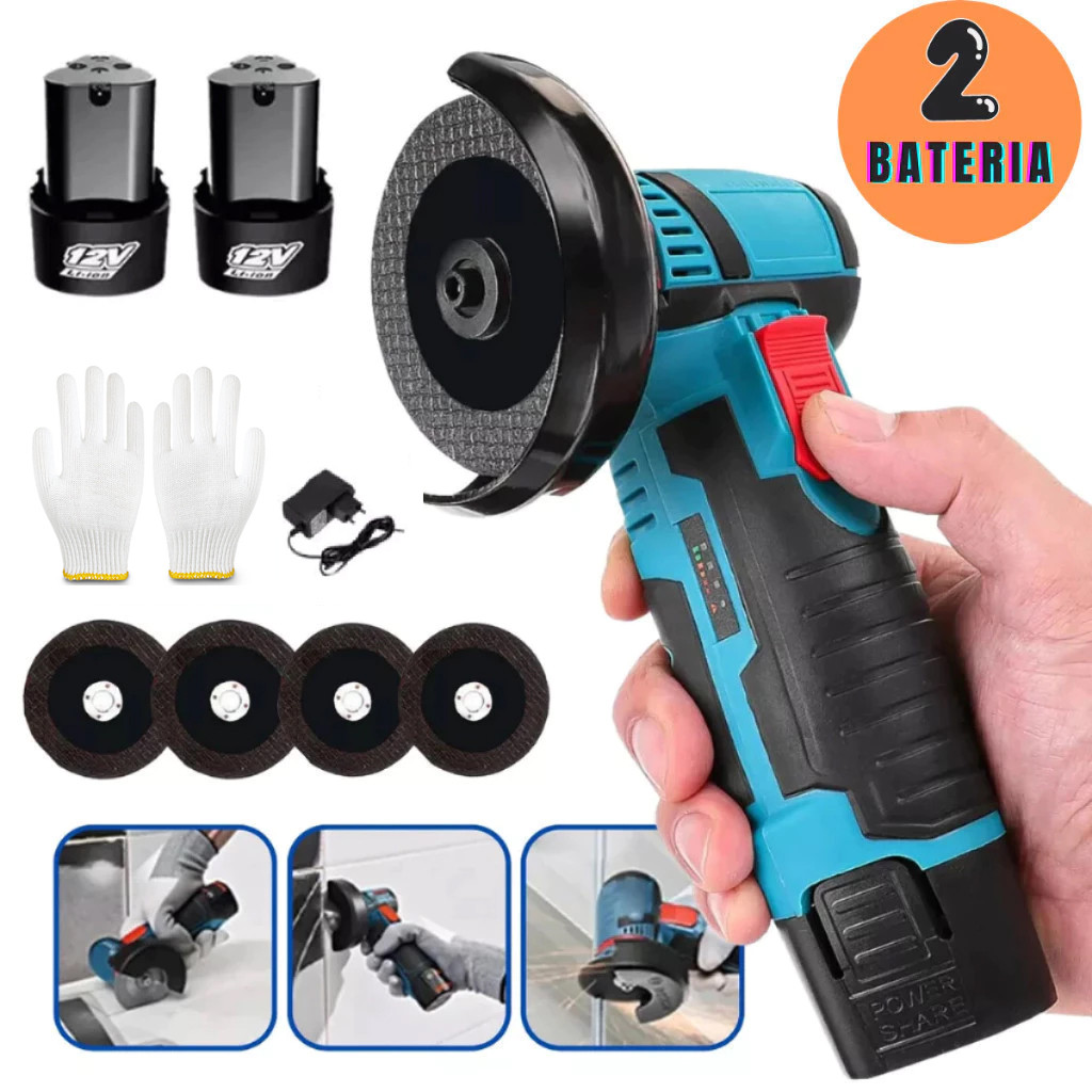 Esmerilhadeira Lixadeira Sem Fio Portátil Serra Mármore A Bateria 12V 1800 Miliampere-M em Oferta na Shopee