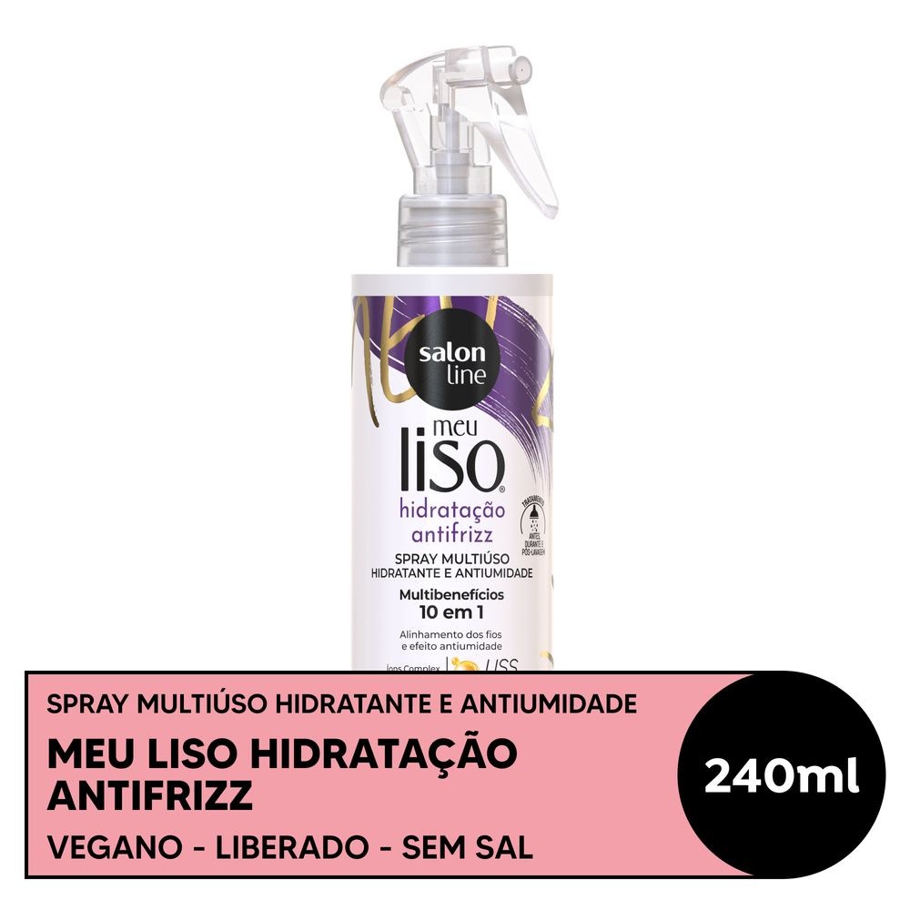 Spray Multiuso Meu Liso Condicionante Antifrizz Salon Line 240ml em Oferta na Shopee