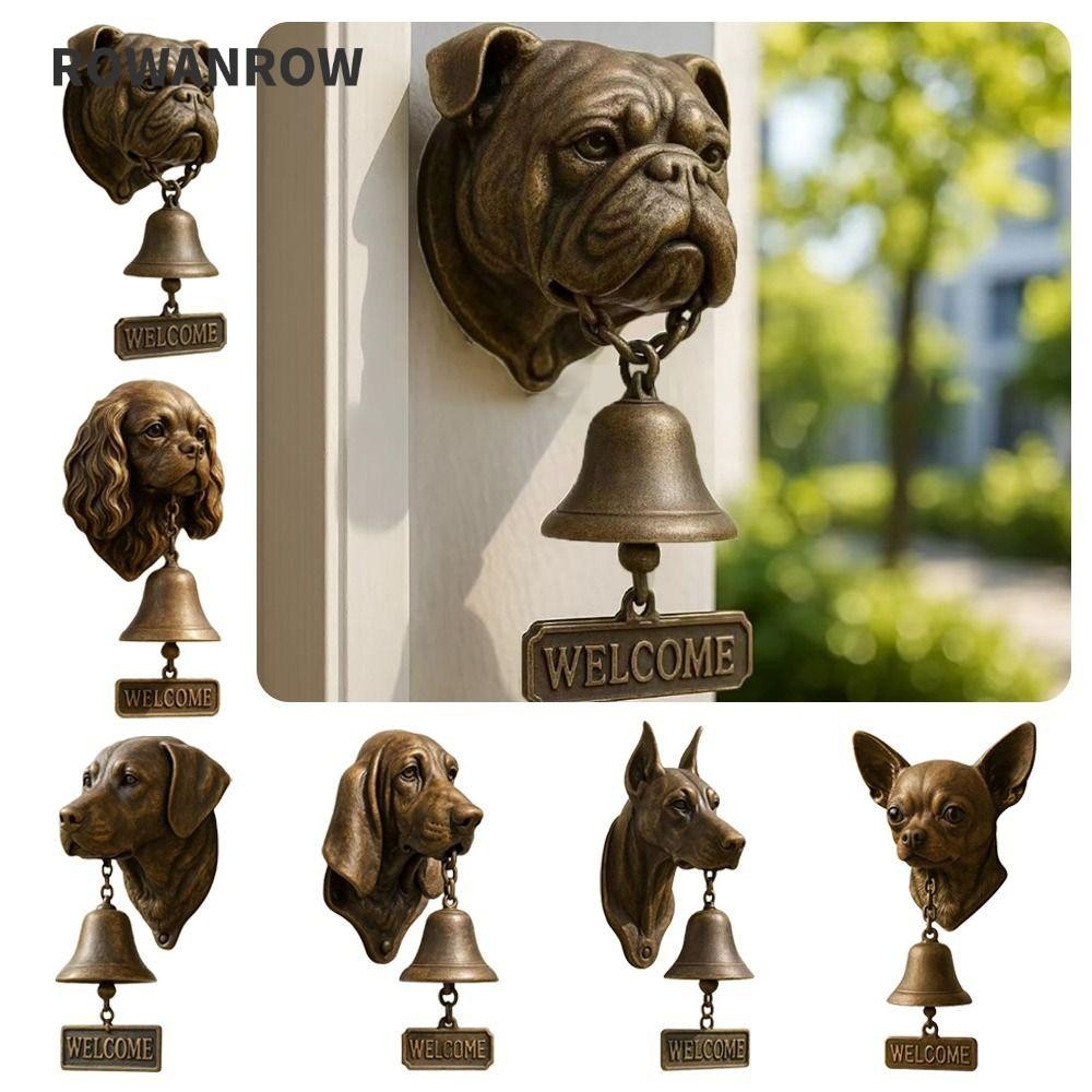 Sino De Carrilhão Em Forma De Cachorro ROWAN , Campainha De Boas-Vindas Com Toque Alto De Metal , Decorações Suspensas