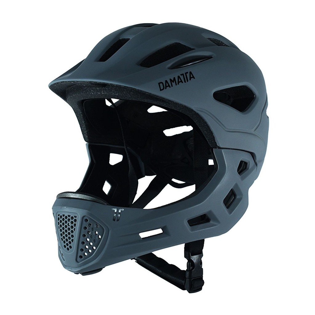 Capacete Infantil DaMatta Ciclismo Full Face Cinza - M