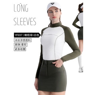 PGM novo estilo roupas de golfe senhoras manga comprida camiseta superior protetor solar alta elástica mais magro olhar 
