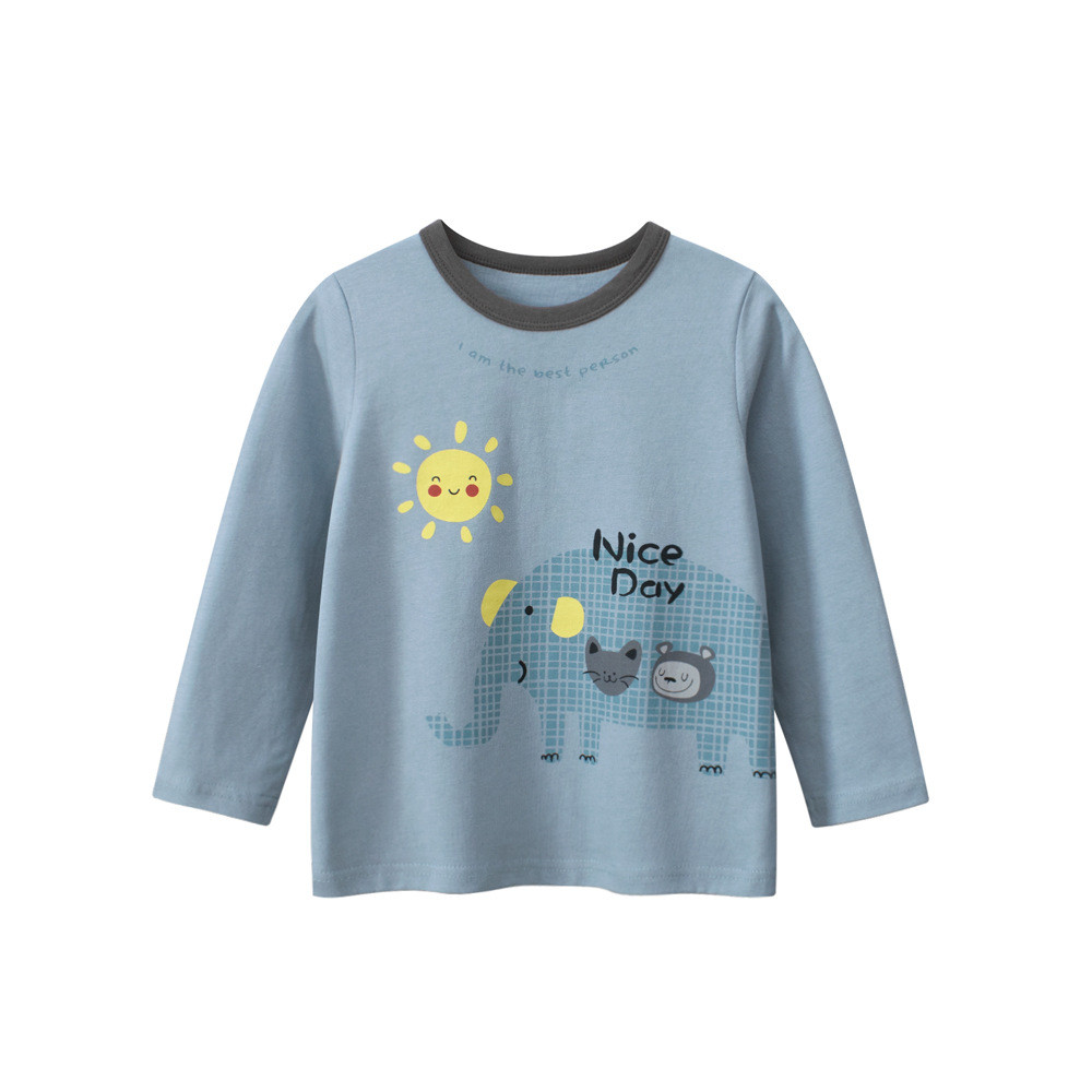 27 crianças roupas infantis de algodão puro primavera outono camisa de fundo infantil menino camiseta de manga comprida 