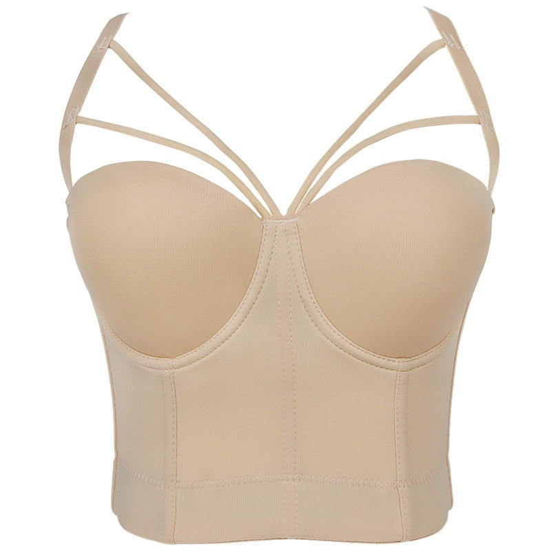 QLNE zhan Fashion Push Up Corset Bralette Feminino, Sutiã Bustier, Top Cropped, Shapewear