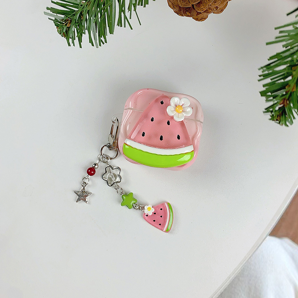 Bonito Melancia Fone De Ouvido Capa Para AirPods pro3 Geração Pro/Pro2 AirPods4 1/2/3 Sem Fio Bluetooth Caso