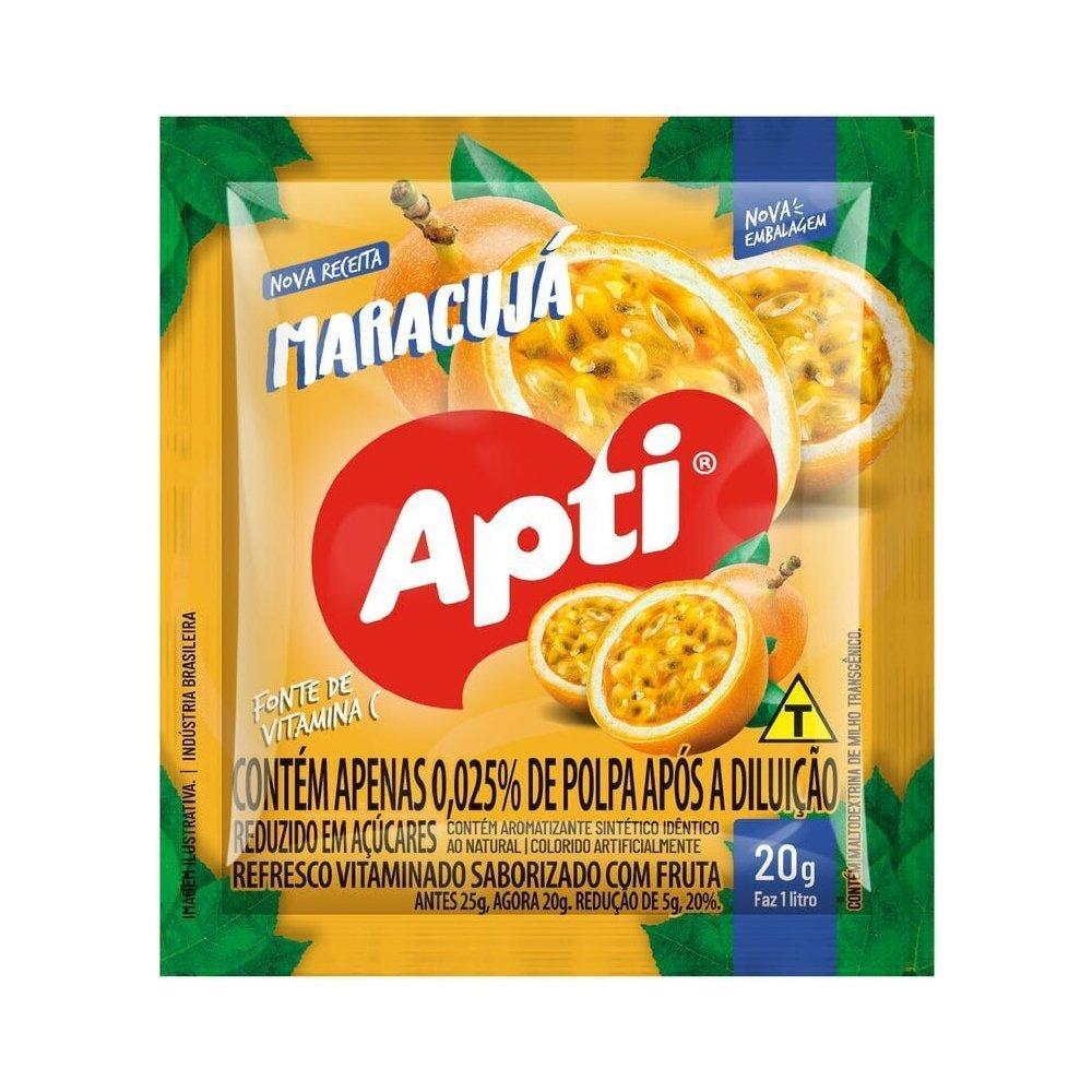 Refresco em Pó Apti Maracuja 20g - Embalagem com 15 Unidades
