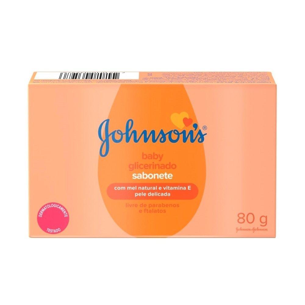 Sabonete Johnson Baby Glicerinado com Mel e Vitamina E 80g - Embalagem com 6 Unidades