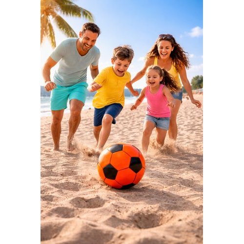 Bola Infantil Vinil com Bomba de Ar Futebol Praia Piscina Macia Criança Lazer Esporte