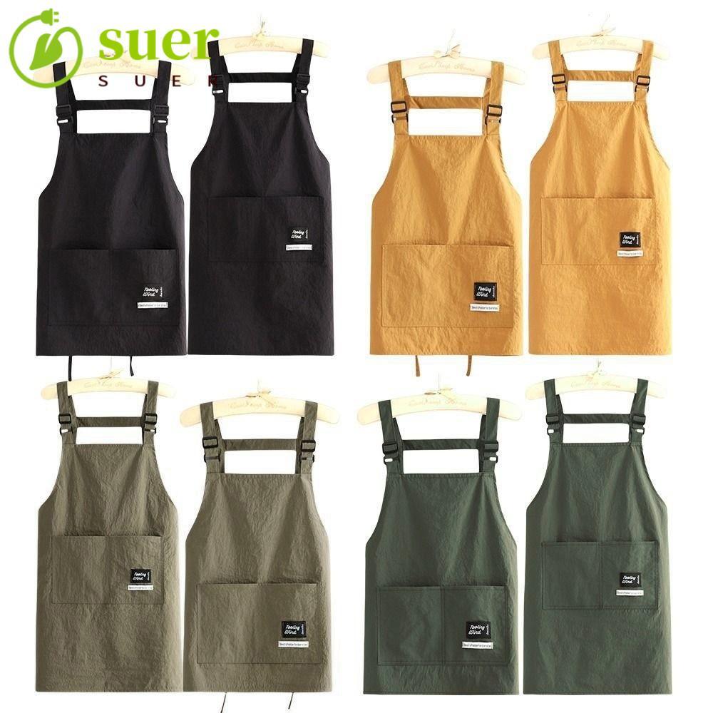 Avental De Barbeiro SUER1YE , Aventais De Cozinha Impermeáveis Respiráveis , Bolso Grande , 2 Tamanhos , Roupas De Traba