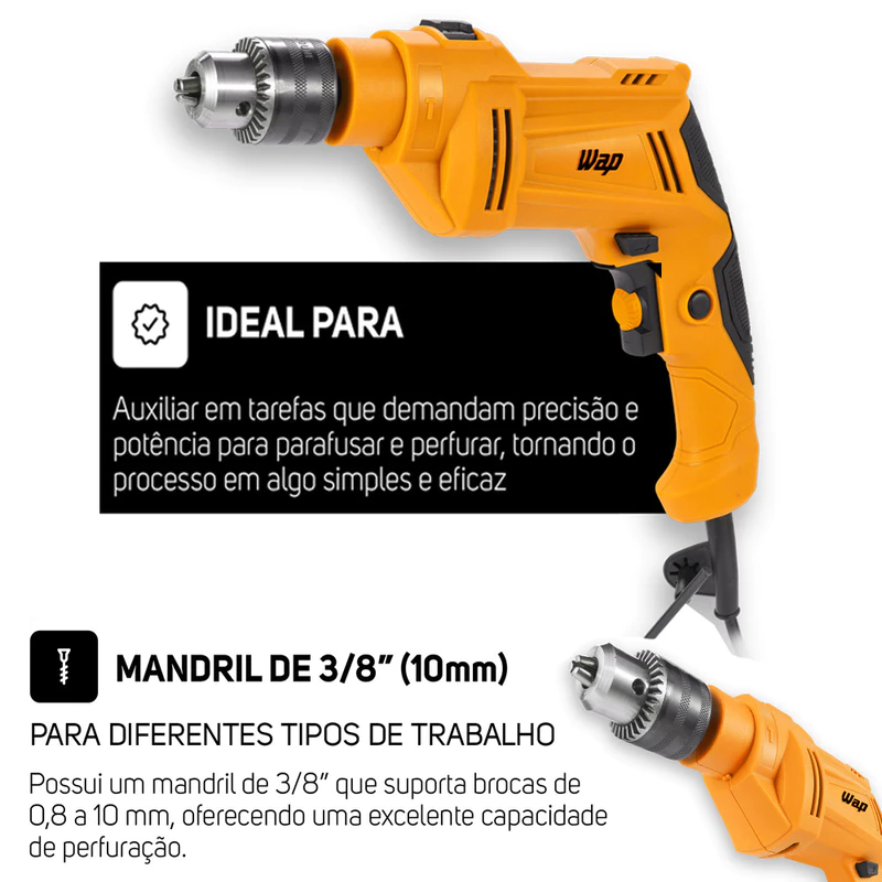 Furadeira de Impacto e Parafusadeira WAP WF 700K10 W2 700W — foto 5