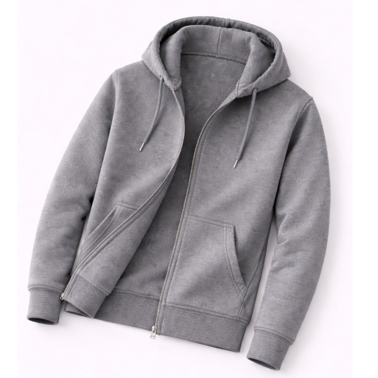 Moletom de Zíper Aberto Feminino Jaqueta Estilosa com Bolso Canguru Blusa de Frio