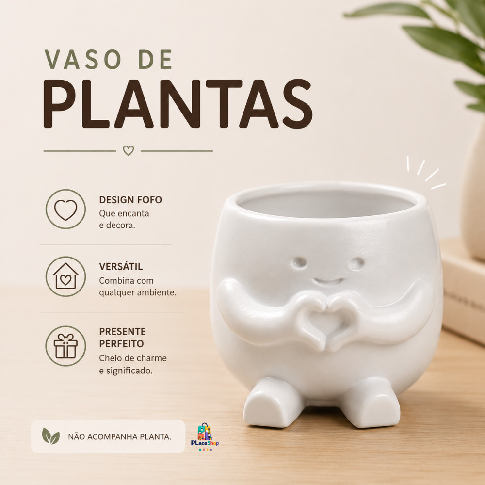 Vaso de Plantas Decorativo Fofo | Mini Cachepot para Suculentas e Cactos