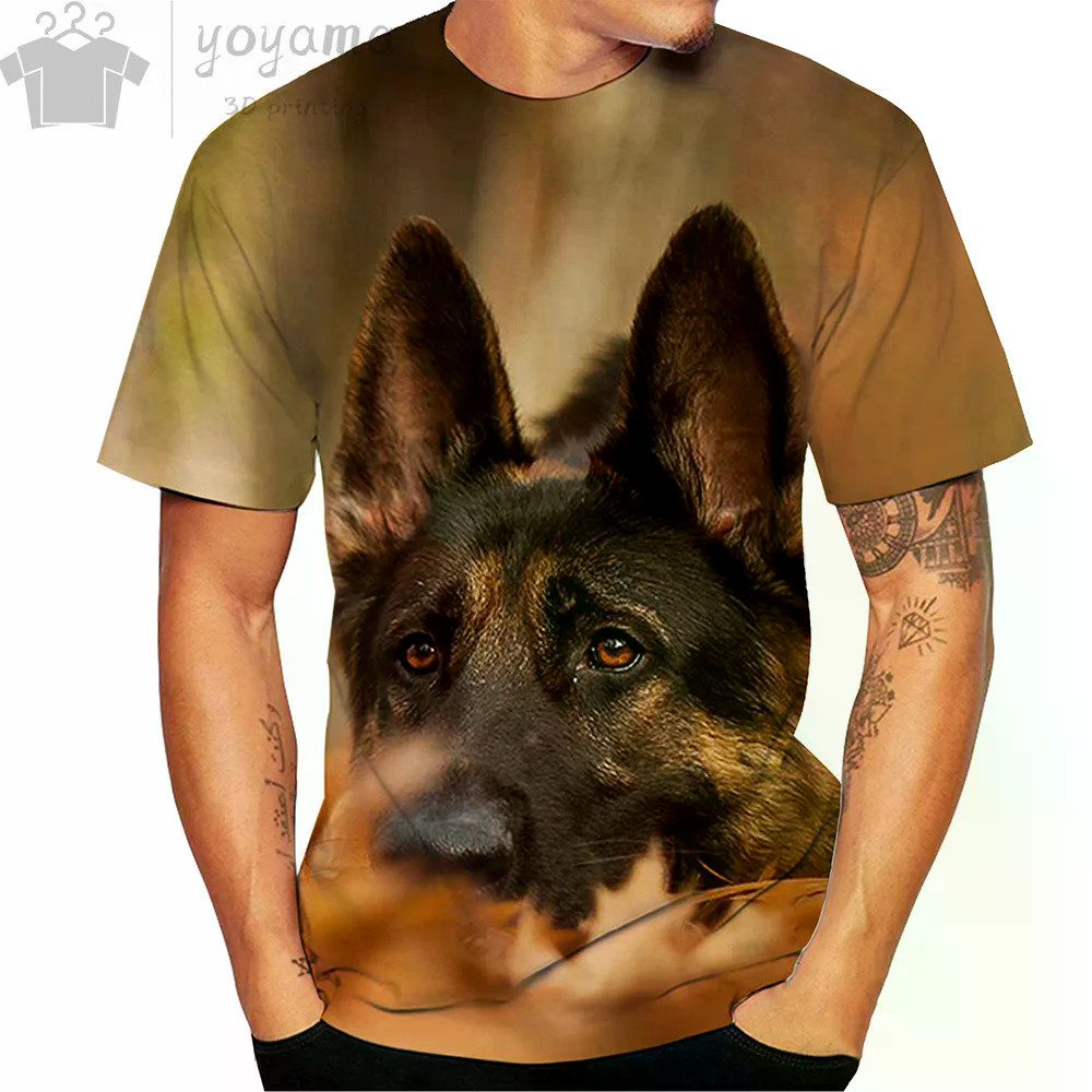 Camiseta Masculina Pastor Alemão Cão Rottweiler Camisetas Animal 3d Impresso Streetwear Moda Oversized T Camisa Roupas T