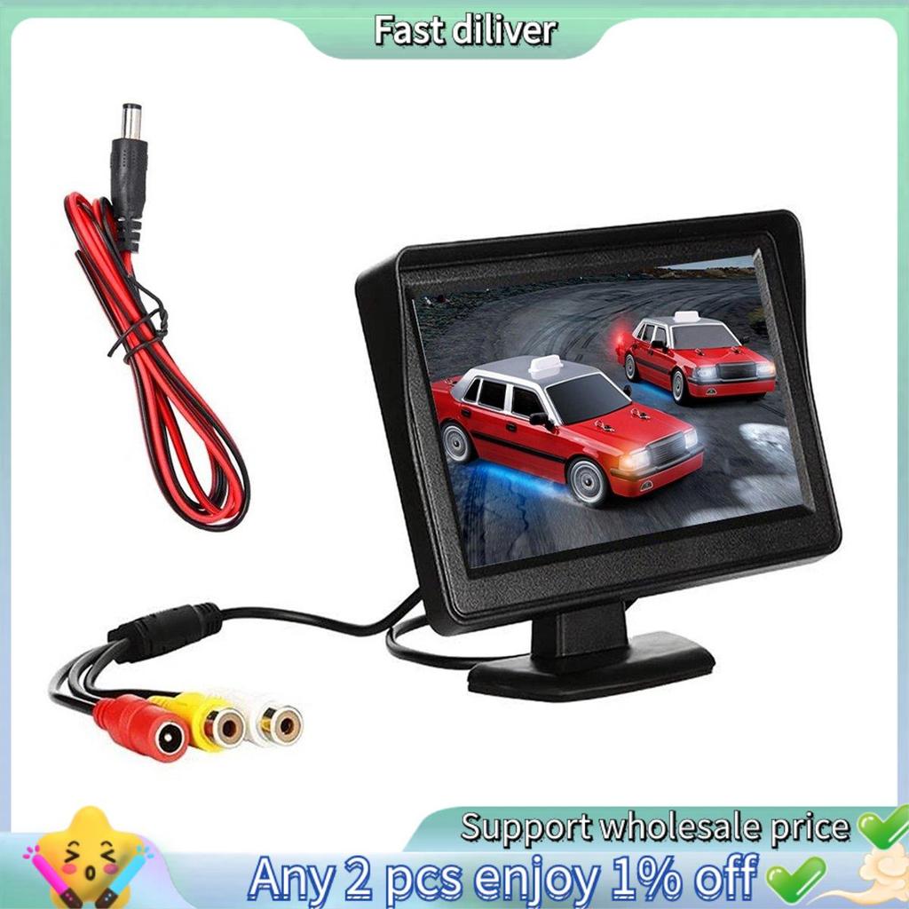 DC 9V-24V 4.3 Polegada Kit Monitor Retrovisor Do Carro TFT LCD Câmera De Visão Traseira Invertendo Sistema Estacionament