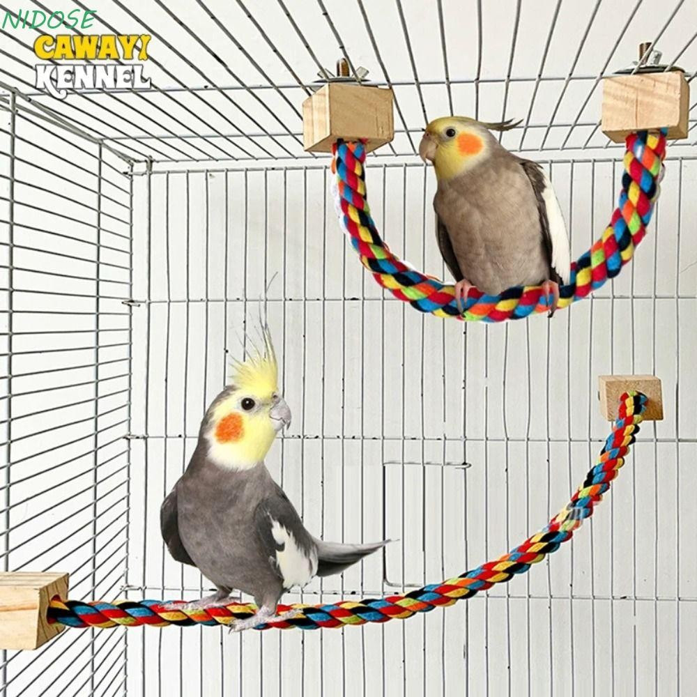 NIDOSE Brinquedos Da Mordida Do Pássaro Animal De Estimação , Corda Algodão Cor Papagaio Elásticos Escalada Brinquedo Ga