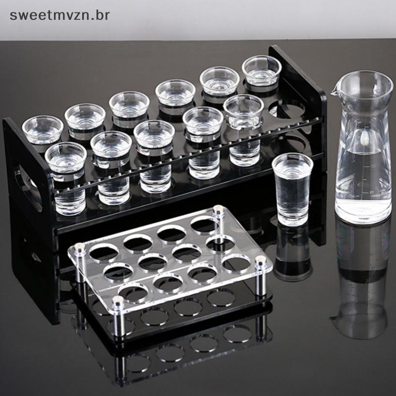 sweetmvzn Suporte De Vidro De Vinho Acrílico Display Ra 6 12 24 Buracos Organizador Para Armazenamento Casa Cozinha Mesa