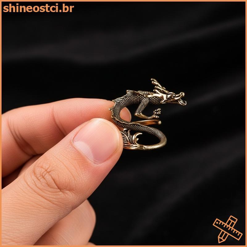 SHINE Bronze Zodíaco Dragão Estatueta 1 Pçs Retro Chinês Mítico Besta Mini Estátua Decoração De Escritório Em Casa Prese