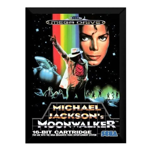 Quadro Decorativo Mega Drive Moonwalker Decoração Parede
