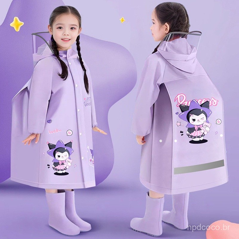 Nova capa de chuva infantil, totalmente impermeável, equipamento especial para alunos do ensino fundamental - poncho de 