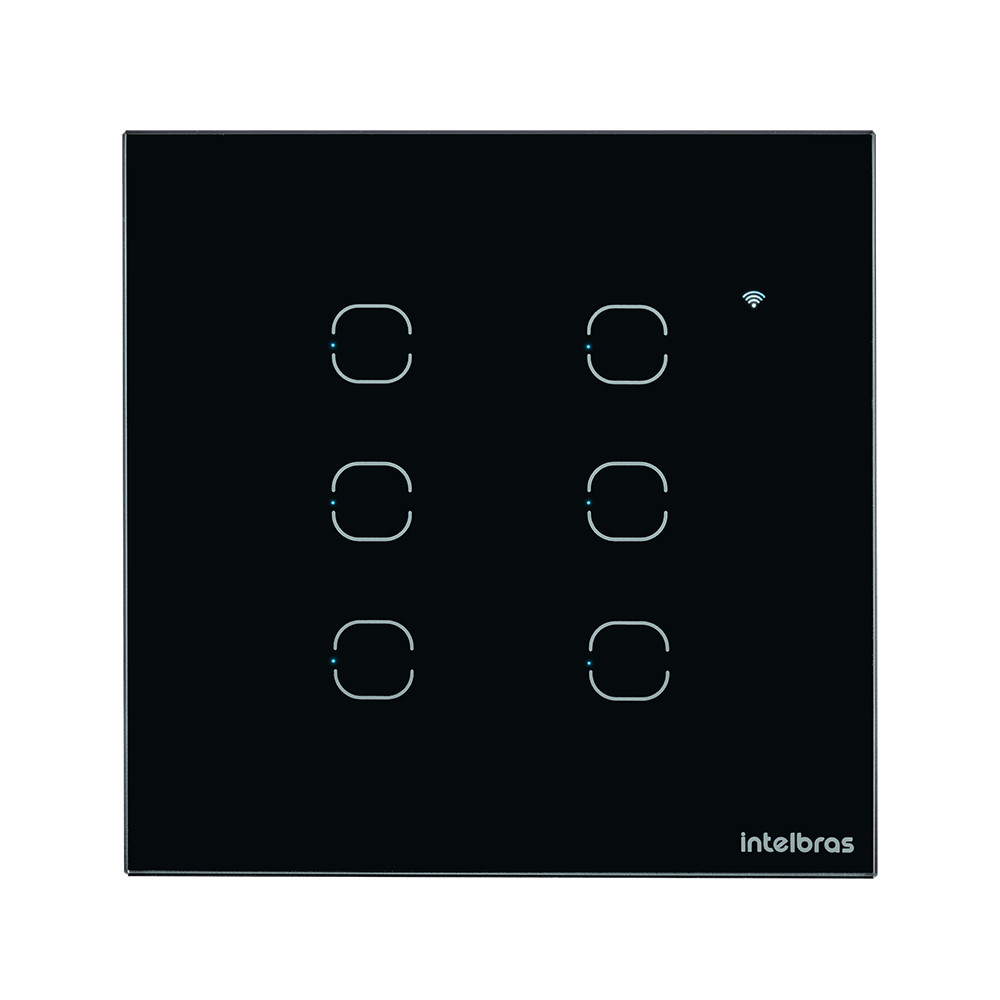 Interruptor Smart Wi-Fi Touch 6 teclas EWS 1006 Preto Intelbras