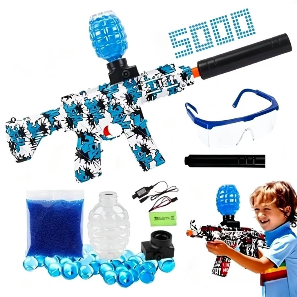 Arma Elétrica Lança Bolinhas De Gel Com Bolinhas blaster Arminha de Gel 5000 Bolinhas