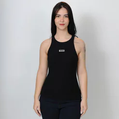 Camiseta Regata CLC Colcci Canelada Slim Preto - Feminino