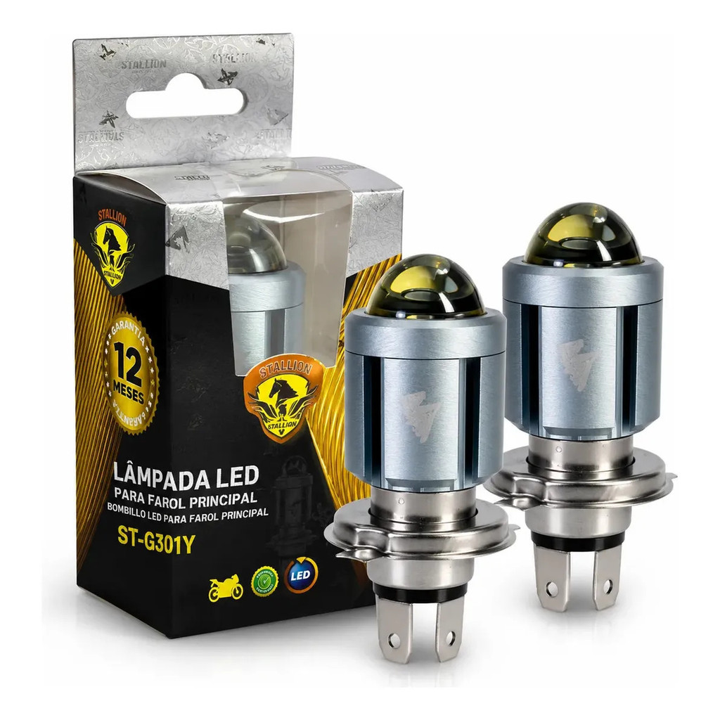 Par Lâmpada Led H4 6500k Carro Palio Uno Gol Olho De Peixe