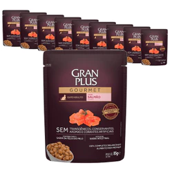 Ração Úmida GranPlus Sache Gato Adulto Salmão 85g - KIT 10 unids.