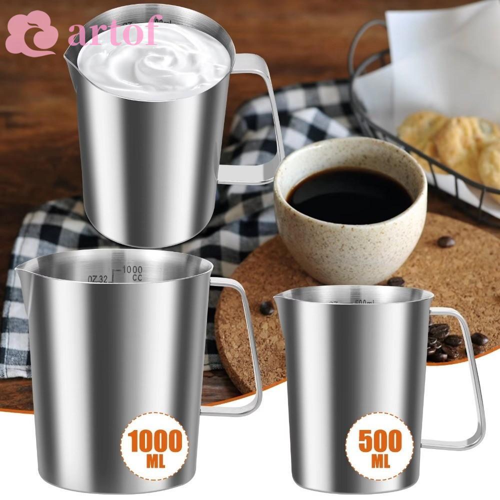 Copo De Aço Inoxidável ARTOF , 500/1000/1500/2000ML Com Alça Graduada , Jarro Para Espuma De Leite Em Escala