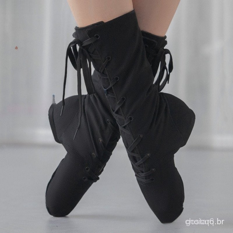 Adequado para Crianças e Adultos Botas de Lona de Cano Alto para Dança Jazz Meninas Sapatos de Prática — imagem 2 de 2