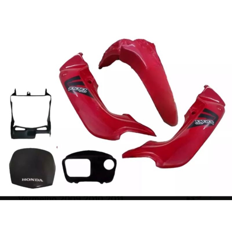 Carenagem Lateral Kit 6 Pçs Vermelha Pop 100 2009 2010 2011