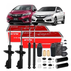 KIT 4 AMORTECEDORES FIT CITY 2009 ATÉ 2014 C/ KITS KAYABA