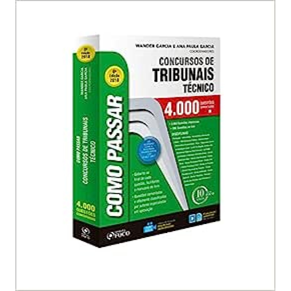 Como Passar Em Concursos De Tribunais Técnico - Nivel Medio - 4.000 Questões