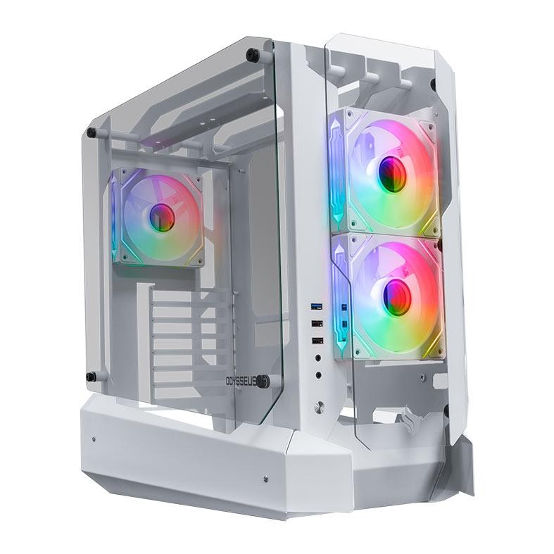 Gabinete Gamer Pichau Odysseus, RGB, Mid-Tower, Lateral de Vidro, Com 3 Fans, Branco, PG-ODY-WH3F em Oferta na Shopee