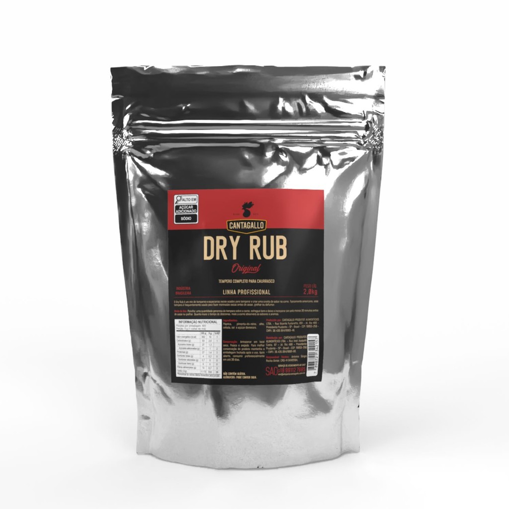 Tempero Dry Rub Churrasco CantaGallo 2kg - Atacado Linha Profissional Todos Tipos de Carne