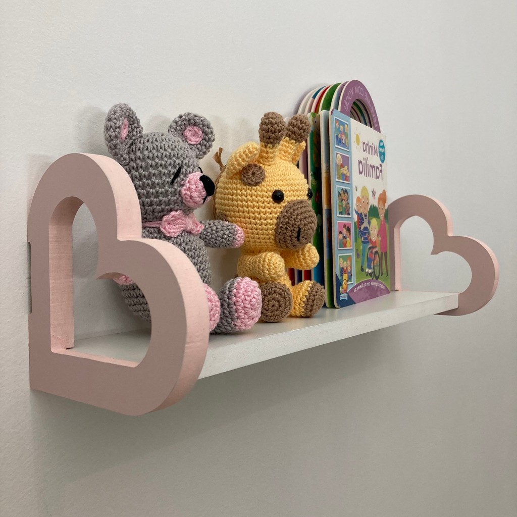 1 Prateleira infantil coração organizador quarto bebê C1045 em Oferta na Shopee