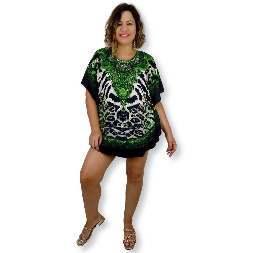 Bata Kaftan Indiana Estilo Poncho Saída de Praia 5819