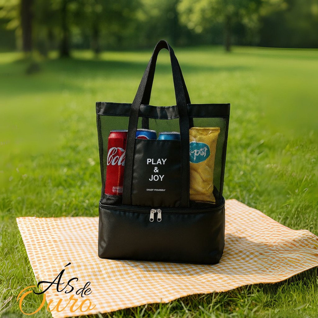 Bolsa de Praia c/ Compartimento Térmico Praia Piscina Play & Joy em Oferta na Shopee