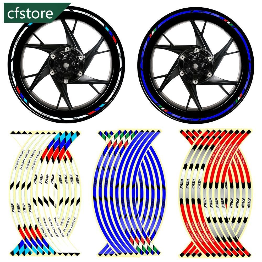 CFSTORE 16 Pçs Adesivo De Roda De Motocicleta Fita Reflexiva Aro De Moto Carro Acessório De 17 " 18 " S4T9