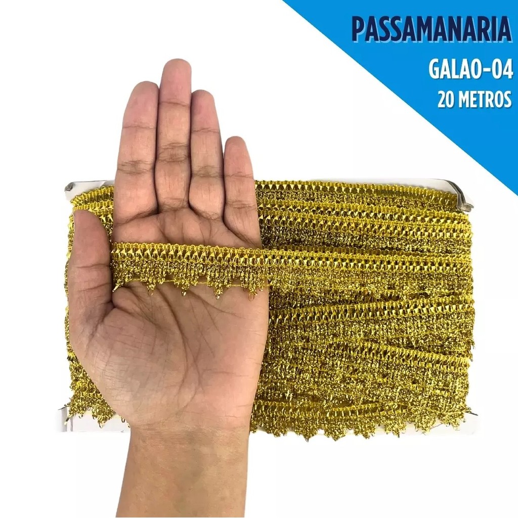 Fita Passamanaria Galao-04 - Tam: 20mm - Rolo C/20 Mts COR:OURO