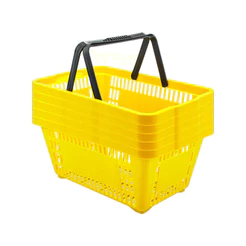 5 Mini Cestinha De Compras 7l Amarela P/ Farmacia Bijouteria Perfumaria