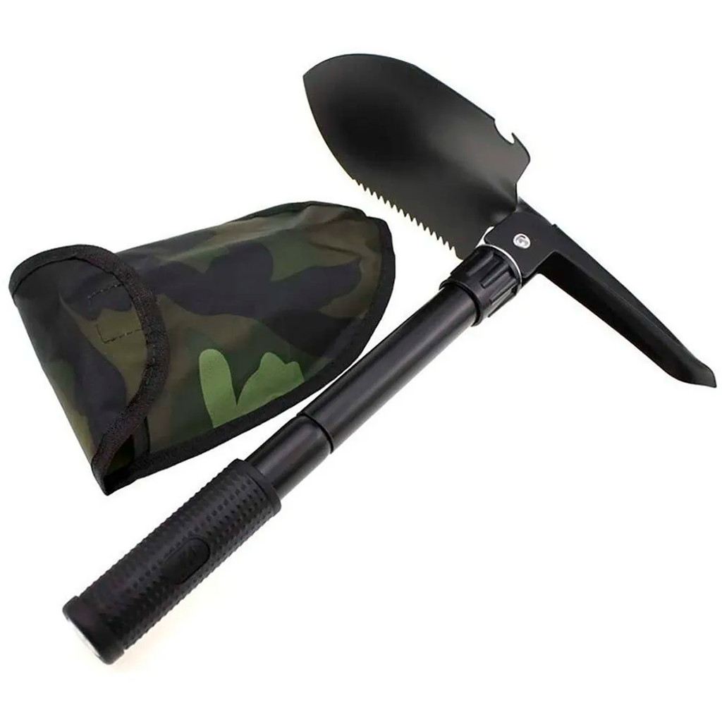 Pá Portátil Compacta Dobrável 40cm Camping Jardinagem Pesca Sobrevivência Militar Metal Resistente em Oferta na Shopee
