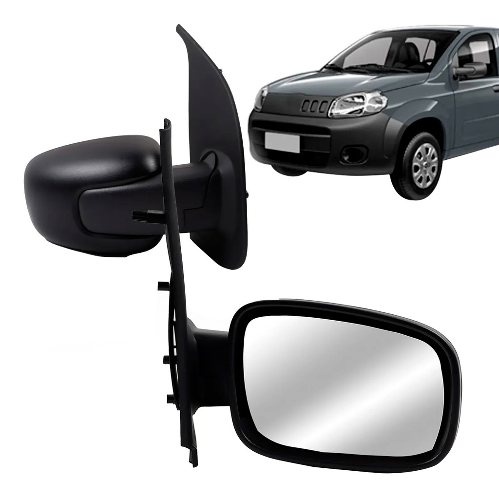 Retrovisor Uno 2010 2011 2012 2013 2014 2015 2016 2017 2018 2 Portas Fixo Texturizado em Oferta na Shopee