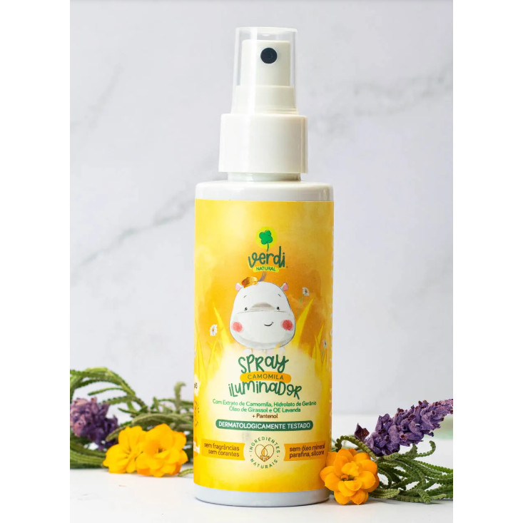 Spray Infantil Clareador de Cabelo com Camomila e Pantenol - Iluminador Natural