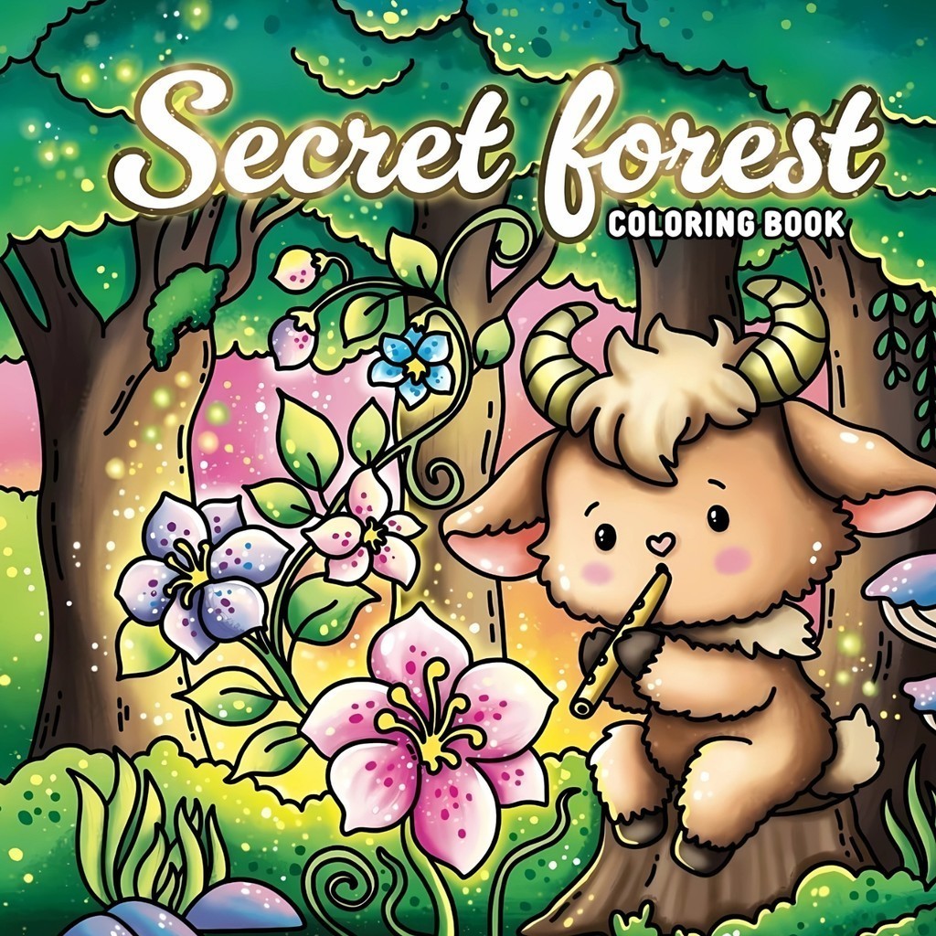 Livro de Colorir com fadas, criaturas da floresta e animais,Personalizado com nome - Envio Imediato