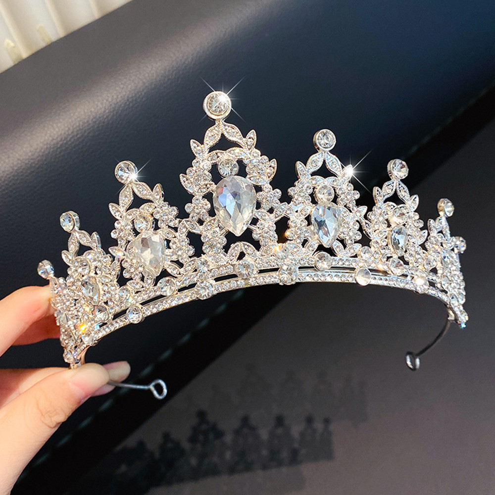 Tiara De Aniversário Brilhante Com Coroa De Cristal De Princesa Luxuosa Para Meninas Conjunto De Acessórios De Cabelo Pr